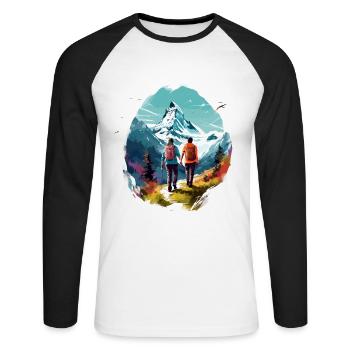 Zermatt, Matterhorn, Matterhorn mountain, hiker - Unisex Long Sleeve Baseball T-Shirt - white/black - Front - Nik (191cm)