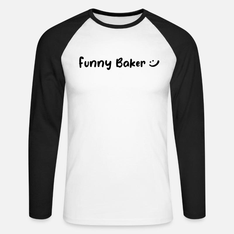 Bakery Baker - Funny Baker - Unisex Baseballshirt langarm - Weiß/Schwarz