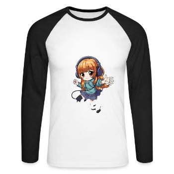 Schlager Prinzessin - Unisex Baseballshirt langarm - Weiß/Schwarz - Vorne - Nik (191cm)