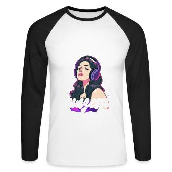 Schlager Prinzessin - Unisex Baseballshirt langarm - Weiß/Schwarz - Vorne - Nik (191cm)