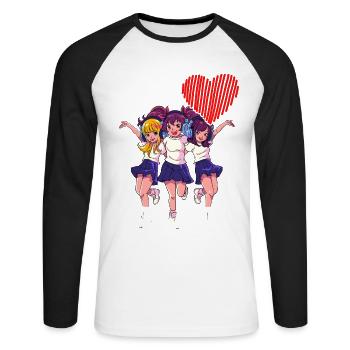 Ich Liebe Schlager - Unisex Baseballshirt langarm - Weiß/Schwarz - Vorne - Nik (191cm)
