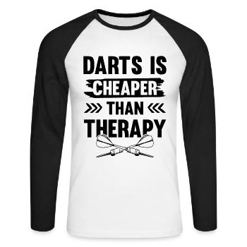 Darts Therapy - Unisex Long Sleeve Baseball T-Shirt - white/black - Front - Nik (191cm)