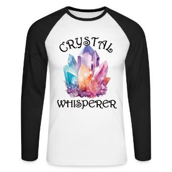 Funny Gemstone Chakra Healer Spiritual - Unisex Long Sleeve Baseball T-Shirt - white/black - Front - Nik (191cm)