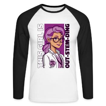 This Girl Is Out-STEM-Ding Empowering Women STEM - Unisex Long Sleeve Baseball T-Shirt - white/black - Front - Nik (191cm)