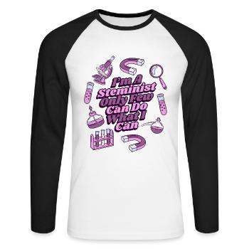 Seuls quelques-uns peuvent faire ce que je peux Scientifique STEM - T-shirt baseball manches longues Homme - blanc/noir - Devant - Nik (191cm)