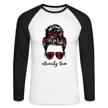 #twenty-two - Unisex Long Sleeve Baseball T-Shirt - white/black - Front - Nik (191cm)