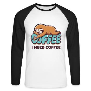 Sloth Sloth Sayings Sloth Baby Relax - Unisex Long Sleeve Baseball T-Shirt - white/black - Front - Nik (191cm)