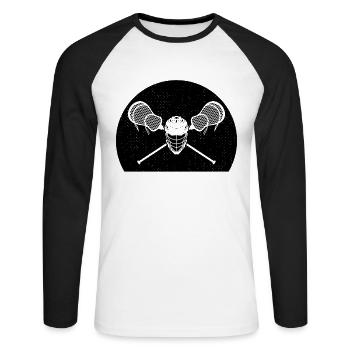 Lacrosse Sticks Lacrosse Helmet Lacrosse Player La - Unisex Long Sleeve Baseball T-Shirt - white/black - Front - Nik (191cm)