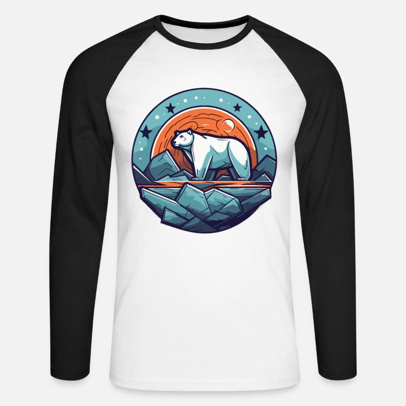 Der letzte Eisbär - Unisex Baseballshirt langarm - Weiß/Schwarz