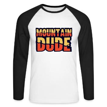 Mountain Mate, Mountain Guy, Guy et Nature Boy - T-shirt baseball manches longues Homme - blanc/noir - Devant - Nik (191cm)