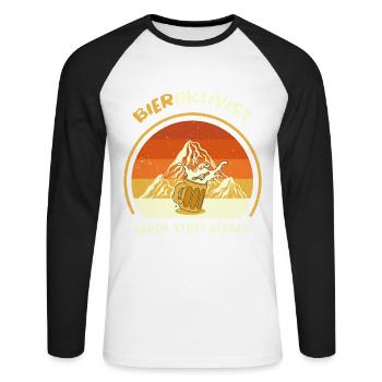 Bieraktivist Heben statt Kleben - Unisex Baseballshirt langarm - Weiß/Schwarz - Vorne - Nik (191cm)