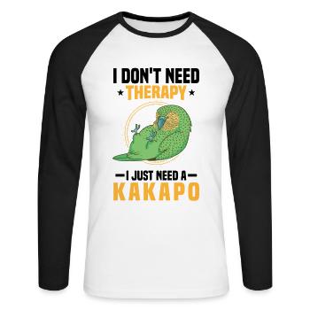 Juste besoin de perroquet kakapo incapable de voler - T-shirt baseball manches longues Homme - blanc/noir - Devant - Nik (191cm)