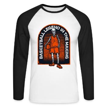 Basketball Legend In The Making Basketball Hoop - Unisex Long Sleeve Baseball T-Shirt - white/black - Front - Nik (191cm)