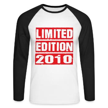 Limited Edition 2010 Geburtstag 2010 Vintage Retro - Unisex Baseballshirt langarm - Weiß/Schwarz - Vorne - Nik (191cm)