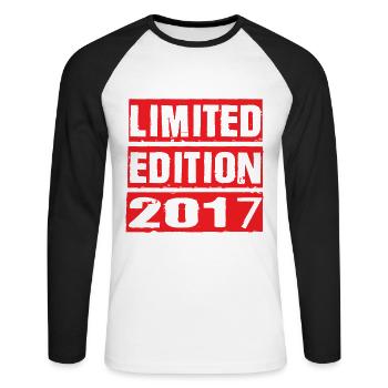 Edition Limitée 2017 Anniversaire 2017 Vintage Rétro - T-shirt baseball manches longues Homme - blanc/noir - Devant - Nik (191cm)
