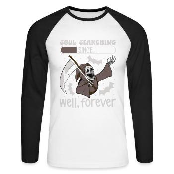 Lustiger Sensenmann-liebhaber Halloween Horror - Unisex Baseballshirt langarm - Weiß/Schwarz - Vorne - Nik (191cm)