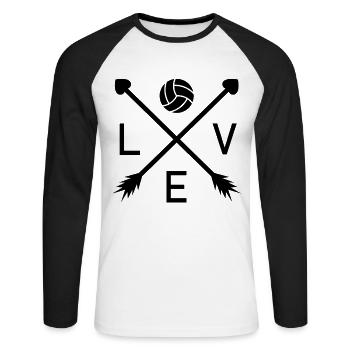 Volleyball Game Love Volleyball Ball - Unisex Long Sleeve Baseball T-Shirt - white/black - Front - Nik (191cm)