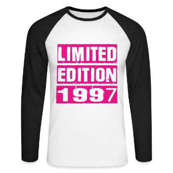 Édition limitée 1997 - T-shirt baseball manches longues Homme - blanc/noir - Devant - Nik (191cm)
