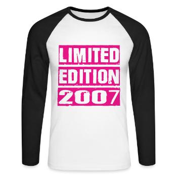 Limited Edition 2007 - Unisex Baseballshirt langarm - Weiß/Schwarz - Vorne - Nik (191cm)