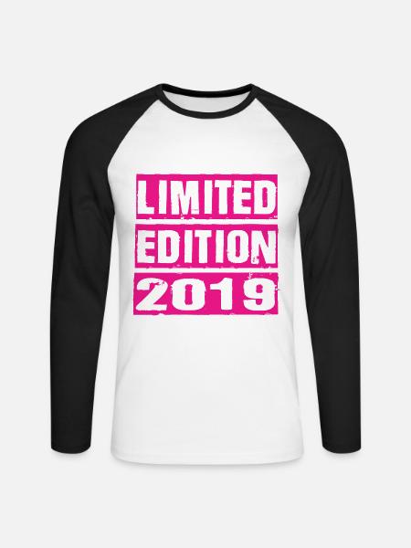 Limited Edition 2019 - Unisex Baseballshirt langarm - Weiß/Schwarz