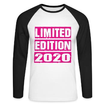 Édition limitée 2020 - T-shirt baseball manches longues Homme - blanc/noir - Devant - Nik (191cm)