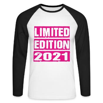 Limited Edition 2021 - Unisex Long Sleeve Baseball T-Shirt - white/black - Front - Nik (191cm)