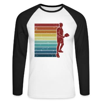 Retro Pickleball Fan Pickleball Player Pickleball - Unisex Long Sleeve Baseball T-Shirt - white/black - Front - Nik (191cm)