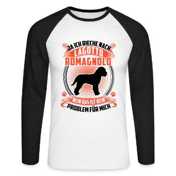 Odeur de Lagotto Romagnolo Truffle Dog - T-shirt baseball manches longues Homme - blanc/noir - Devant - Nik (191cm)