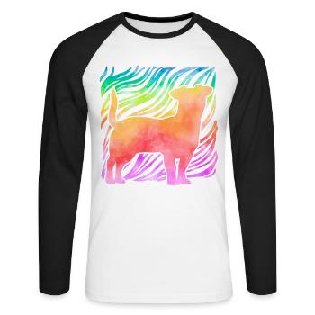 Jack Russell Terrier - Unisex Baseballshirt langarm - Weiß/Schwarz - Vorne - Nik (191cm)