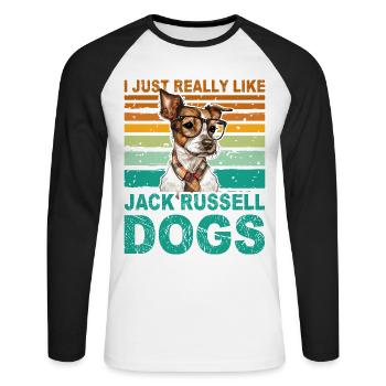 I just really like Jack Russell's dogs - Unisex Long Sleeve Baseball T-Shirt - white/black - Front - Nik (191cm)