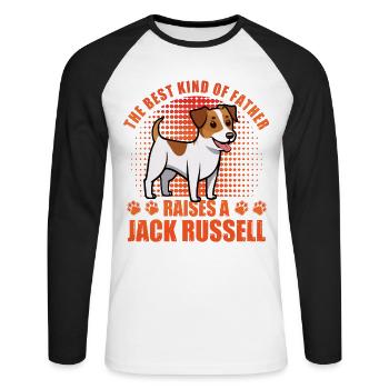Le meilleur type de père élève un Jack Russell - T-shirt baseball manches longues Homme - blanc/noir - Devant - Nik (191cm)