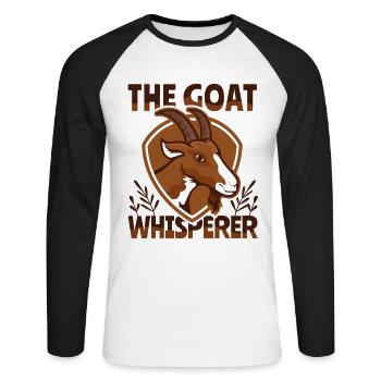 The Goat Whisperer Agriculture Organic Farmer Farmer - Unisex Long Sleeve Baseball T-Shirt - white/black - Front - Nik (191cm)
