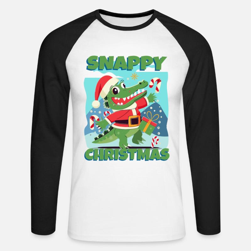 Snappy christmas - Unisex Baseballshirt langarm - Weiß/Schwarz