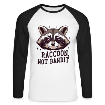 Waschbär Waschbär Baby Raccoon Not Bandit - Unisex Long Sleeve Baseball T-Shirt - white/black - Front - Nik (191cm)