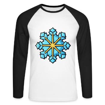 Icône de neige de flocon de neige - T-shirt baseball manches longues Homme - blanc/noir - Devant - Nik (191cm)