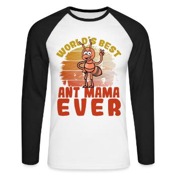 World's best mother ever - Unisex Long Sleeve Baseball T-Shirt - white/black - Front - Nik (191cm)