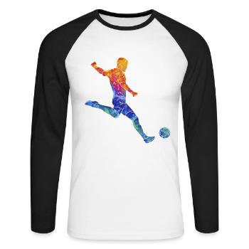 Professional Soccer Player Soccer God Soccer Player Goal Scorer - Unisex Long Sleeve Baseball T-Shirt - white/black - Front - Nik (191cm)