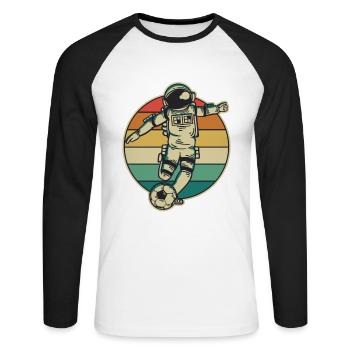 Soccer Player, Professional Soccer Player, Soccer God, Goal Scorer - Unisex Long Sleeve Baseball T-Shirt - white/black - Front - Nik (191cm)