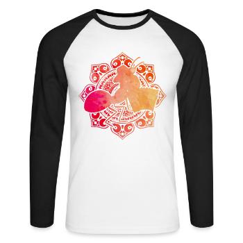 Ant retro - Unisex Long Sleeve Baseball T-Shirt - white/black - Front - Nik (191cm)
