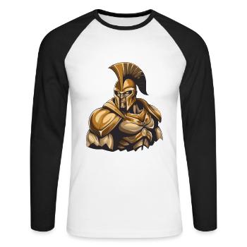 Spartan Gladiator Muscles Bodybuilding - Unisex Long Sleeve Baseball T-Shirt - white/black - Front - Nik (191cm)