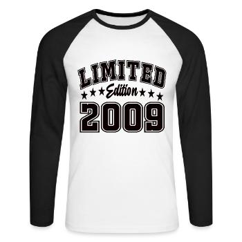 Limited Edition 2009 - Unisex Long Sleeve Baseball T-Shirt - white/black - Front - Nik (191cm)