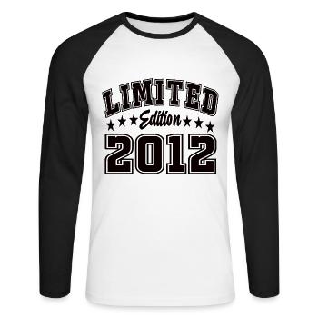 Limited Edition 2012 - Unisex Baseballshirt langarm - Weiß/Schwarz - Vorne - Nik (191cm)