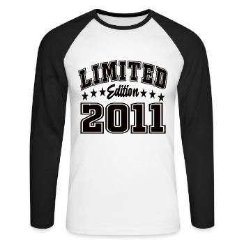 Limited Edition 2011 - Unisex Baseballshirt langarm - Weiß/Schwarz - Vorne - Nik (191cm)