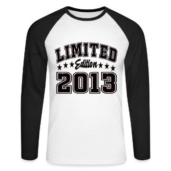 Édition limitée 2013 - T-shirt baseball manches longues Homme - blanc/noir - Devant - Nik (191cm)