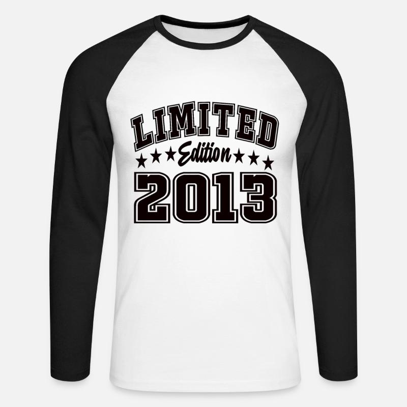 Limited Edition 2013 - Unisex Baseballshirt langarm - Weiß/Schwarz