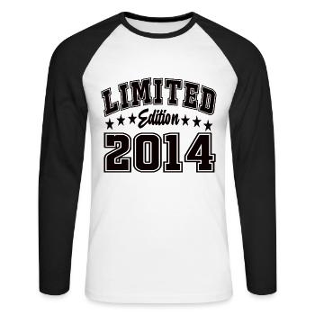 Limited Edition 2014 - Unisex Baseballshirt langarm - Weiß/Schwarz - Vorne - Nik (191cm)