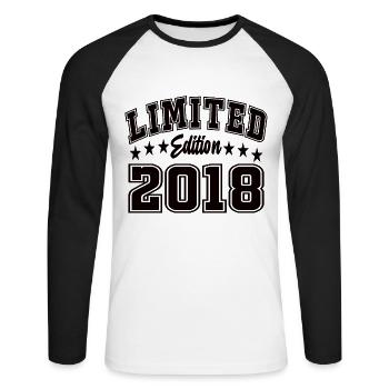 Édition limitée 2018 - T-shirt baseball manches longues Homme - blanc/noir - Devant - Nik (191cm)