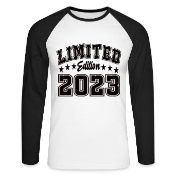 Édition limitée 2023 - T-shirt baseball manches longues Homme - blanc/noir - Devant - Nik (191cm)