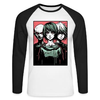 Cartoon Manga Anime, cela devrait être un anime - T-shirt baseball manches longues Homme - blanc/noir - Devant - Nik (191cm)