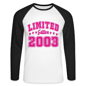 Édition limitée 2003 - T-shirt baseball manches longues Homme - blanc/noir - Devant - Nik (191cm)